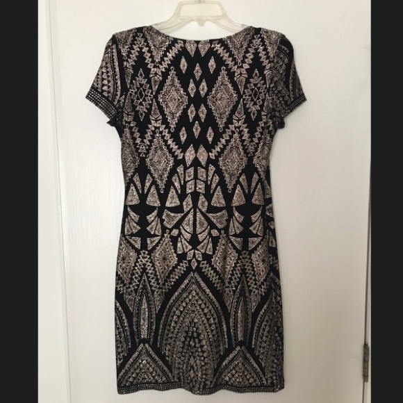 Size Medium Formal Dress Black W/ Gold Details - Picture 2 of 3